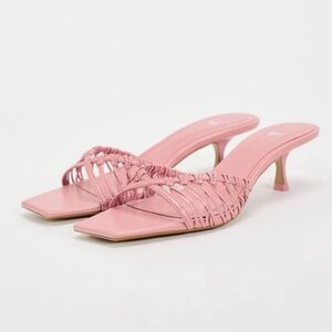 Zara Woven Kitten Leather Sandals